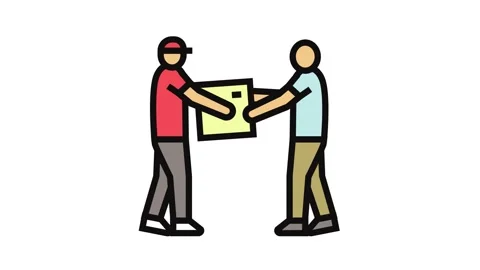 Fast package courier delivery color icon animation Stock Footage 326101032
