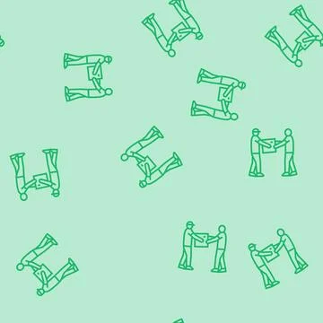 Fast package courier delivery line seamless pattern Stock Illustration