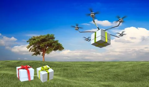 Fast package deliver Stock Illustration