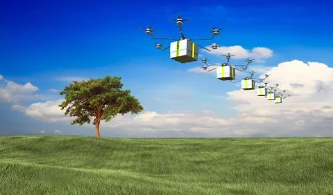 Fast package deliver Stock Illustration