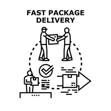 Fast package delivery concept vector illustration Stock Illustration