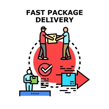 Fast package delivery concept vector illustration Stock Illustration