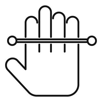 Fast palm scan access icon outline vector. Bio printing Stock Illustration