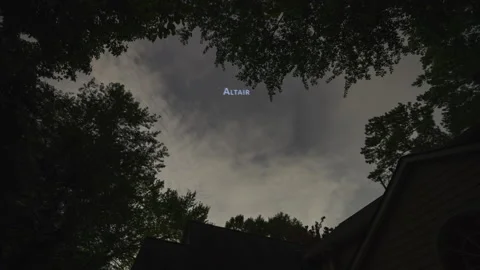 Fast Pan Up to Starry Night Over Suburban House Stock Footage 202285967