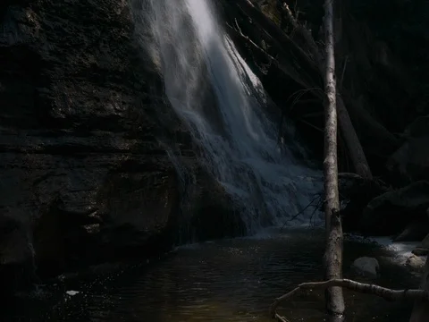 Fast pan to top of Brandywine Falls Stock Footage 77163728