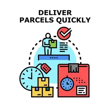 Fast parcel delivery service concept illustration Stock Illustration