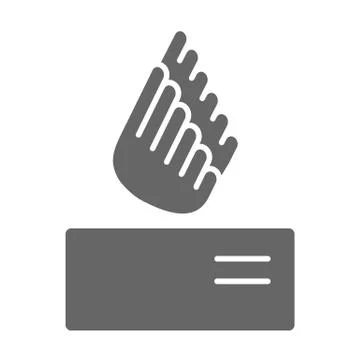 Fast parcel delivery solid icon, logistics symbol, received mail with wings イラスト素材