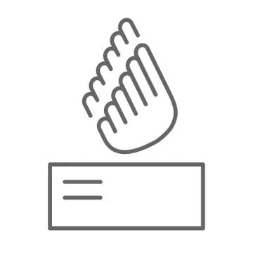 Fast parcel delivery thin line icon, logistics symbol, received mail with wings Stock Illustration