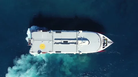 Fast passenger ferry Volcan de Teno Arriving port of Los Cristianos, Tenerife. Stock Footage 168980462