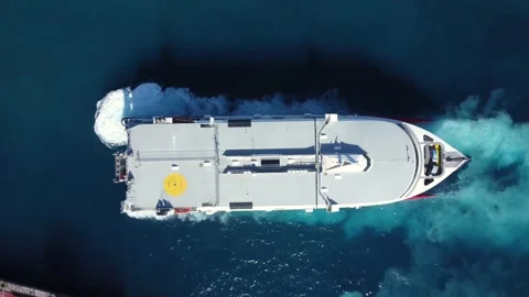 Fast passenger ferry Volcan de Teno Arriving port of Los Cristianos, Tenerife. Stock Footage 168984154