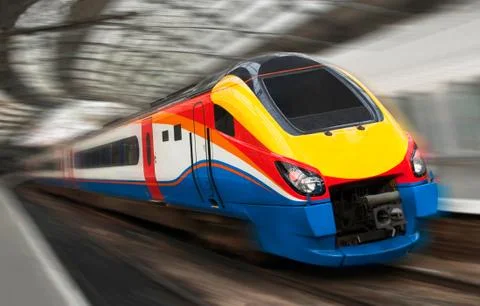 Fast Passenger Speed Train with Motion Blur Stock-Fotos
