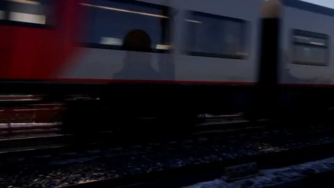 Fast passing  railroad train Stock Footage 72622050