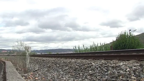 A Fast Passing Train Stock Footage 79922029