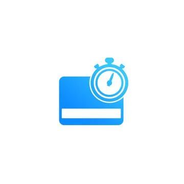 Fast payment with card vector icon Stock Illustration