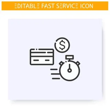 Fast payment line icon. Editable illustration Stock Illustration