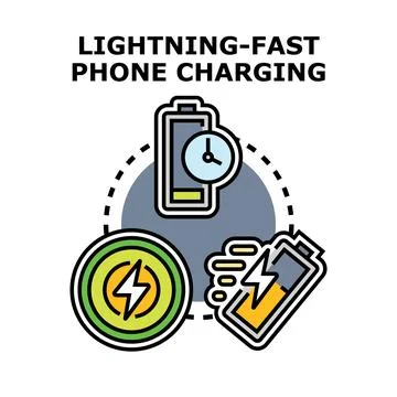 Fast phone charging speed vector icon concept Stock Illustration