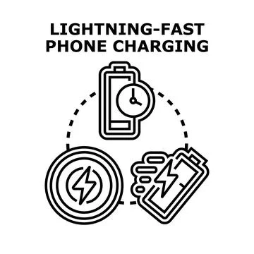 Fast phone charging speed vector icon concept Stock Illustration