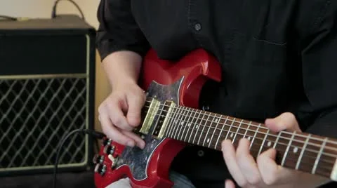 Fast picking notes on the guitar Stock Footage 21942311