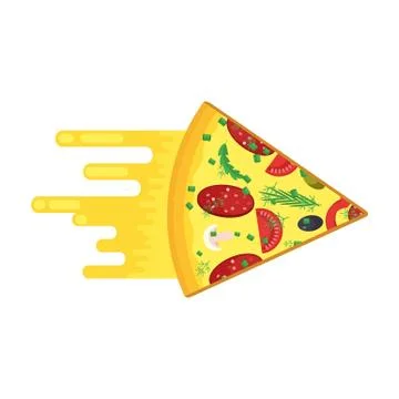 Fast pizza piece Illustrazione stock