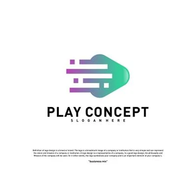 Fast Play logo design concept. Play tech logo template vector. Icon Symbol Stock Illustration