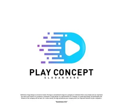 Fast Play logo design concept. Play tech logo template vector. Icon Symbol Stock Illustration
