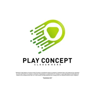 Fast Play logo design concept. Play tech logo template vector. Icon Symbol Illustrazione stock