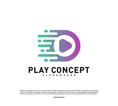 Fast Play logo design concept. Play tech logo template vector. Icon Symbol Stock Illustration