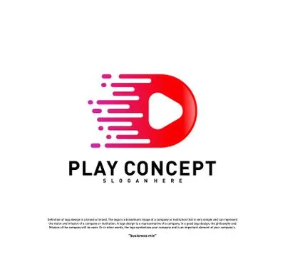 Fast Play logo design concept. Play tech logo template vector. Icon Symbol Stock Illustration