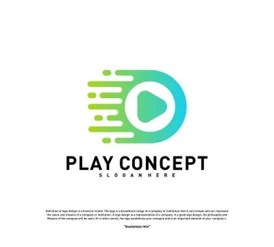 Fast Play logo design concept. Play tech logo template vector. Icon Symbol Stock Illustration