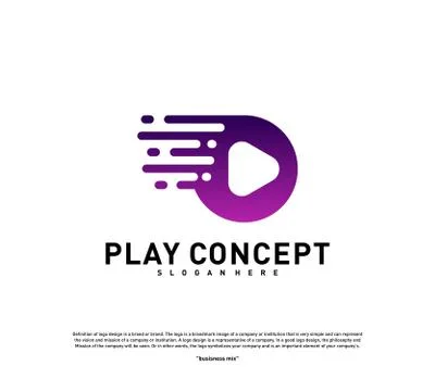 Fast Play logo design concept. Play tech logo template vector. Icon Symbol Stock Illustration