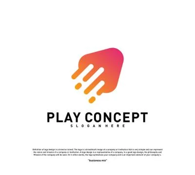 Fast Play logo design concept. Play tech logo template vector. Icon Symbol Stock Illustration