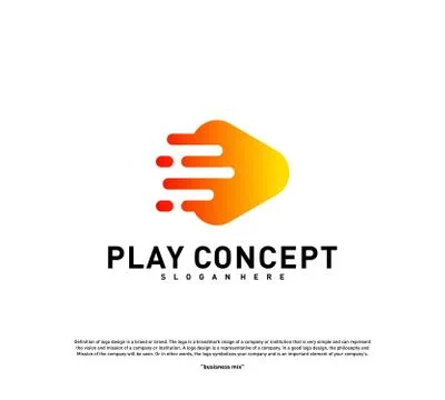 Fast Play logo design concept. Play tech logo template vector. Icon Symbol Illustrazione stock