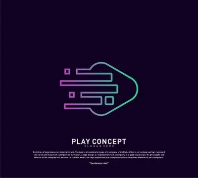 Fast Play logo design concept. Play tech logo template vector. Icon Symbol Stock Illustration