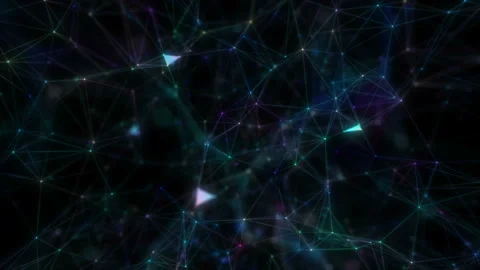 Fast plexus network connections neon rainbow colors. Plexus and abstract Stock Footage 115571119