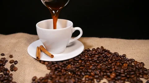 Fast Pouring Coffee into Cup Stock-Footage 59912239