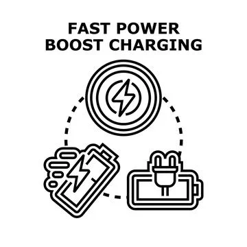 Fast power boost charging concept vector illustration Stock Illustration