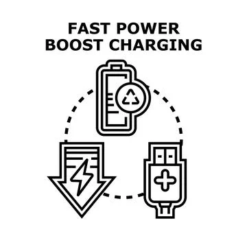 Fast power boost charging technology concept Stockillustratie