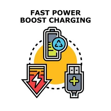Fast power boost charging technology concept Stockillustratie