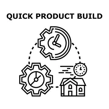 Fast product developing process concept illustration Stock Illustration