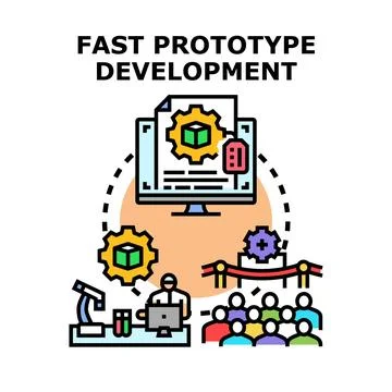 Fast prototype development process illustrating innovation and engineering Illustrazione stock