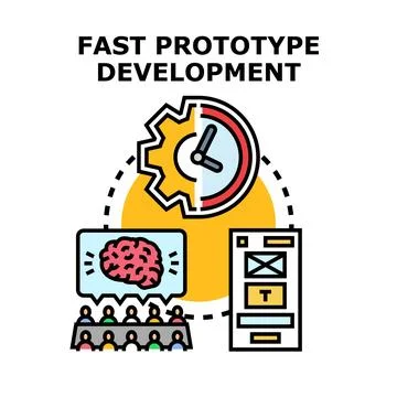 Fast prototype development process timeline and ideas Stock Illustration