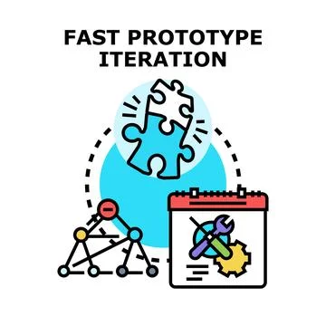 Fast prototype iteration agile development process concept Stockillustratie