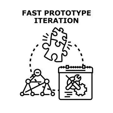 Fast prototype iteration agile development process concept Stockillustratie