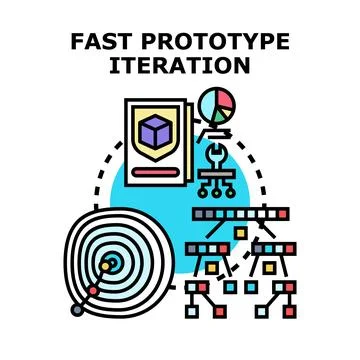 Fast prototype iteration process engineering development Stockillustratie