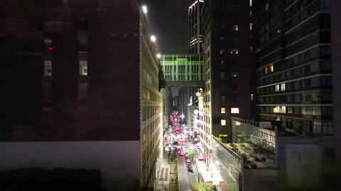 Fast pull back New York Street view Stock Footage 246549868