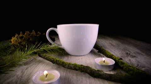 Fast Push In of White Mug Stock Footage 147942120
