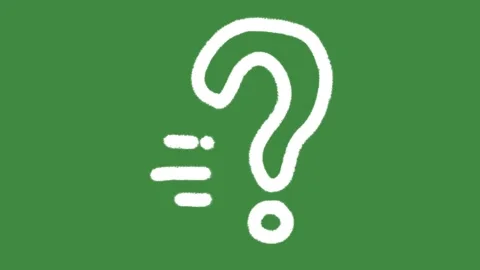 Fast question mark help desk hand-drawn cartoon graphic with chalk outline icon Video stock 337052220
