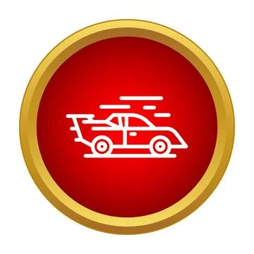 Fast race car icon indicating speed, velocity, and competition Stock Illustration