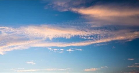 Fast racing cirrus clouds Stock Footage 74540767