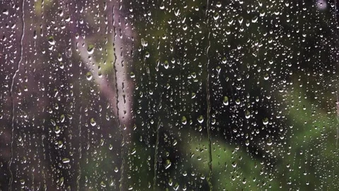 Fast rain on the window in the autumn. Stock Footage 140857055
